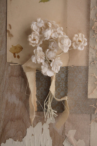 Faded Fabric Rose Corsage