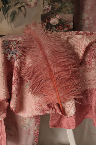 Antique Coral Peach Ostrich Feather