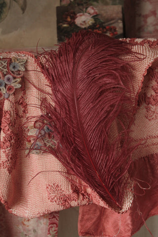 Antique Rouge Ostrich Feather