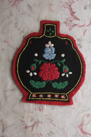 Vintage Hand Embroidered Vase