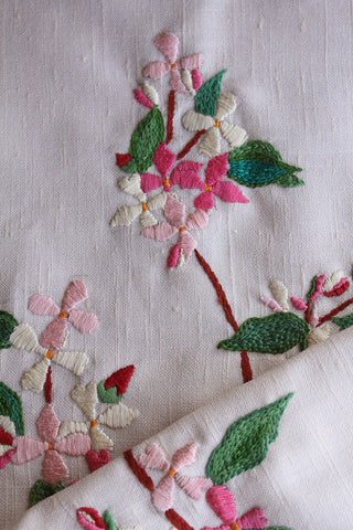 Vintage Hand Embroidered Panel - Flocks
