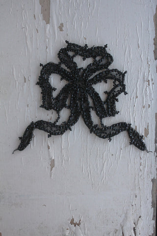 Rare Jet Beaded Reclaimed Decorative