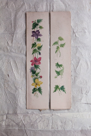 Gentle Antique Floral Hand Painted Borders