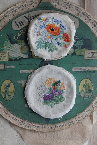 Hand Embroidered Reclaimed Floral Cameos