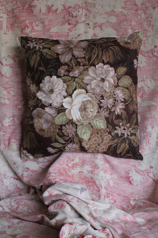 "ROSEWOOD" - Linen Garden Cushion 16" x 16"