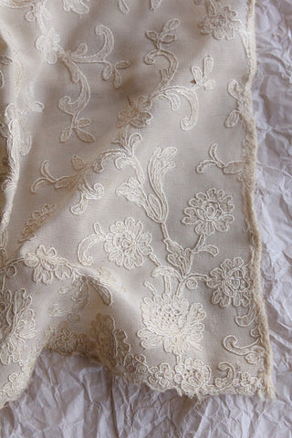 Fine Detailed Embroidered Silk Modesty Edwardian Dress Panel
