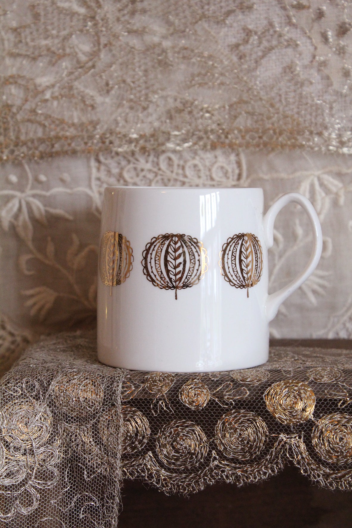 Mid Century Cup - Hand Painted Gold