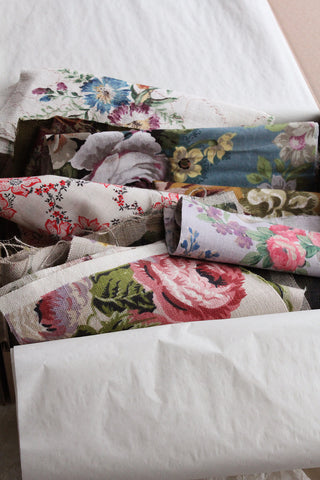 Flower Market Box Selection - Vintage Fabric Snippets