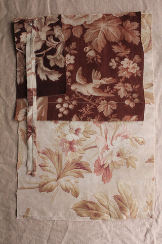 Collection of Antique French Printed Floral Cottons