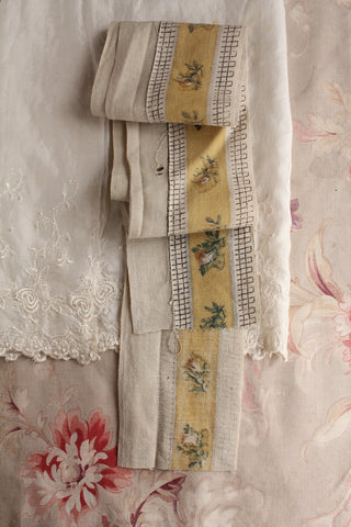 Faded French Ditsy Cotton Narrow Striped Length