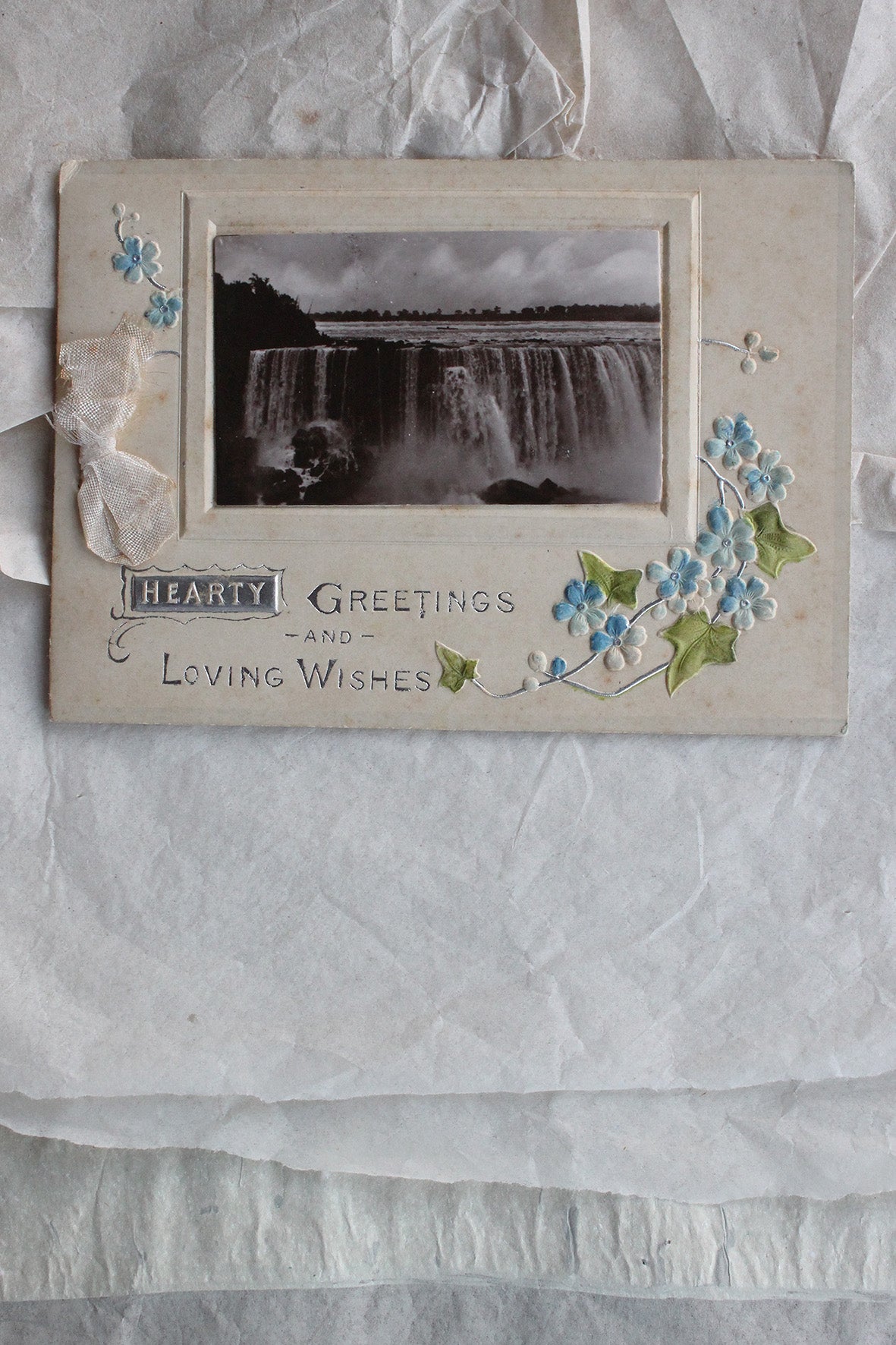 Old Booklet Greetings Card with Bow