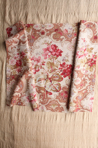 Narrow Panel of Antique French Printed Cotton - Geranium