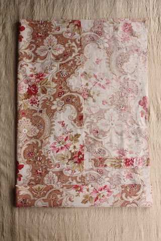 Panel of Antique French Printed Cotton With Seams - Geranium - Panel 1