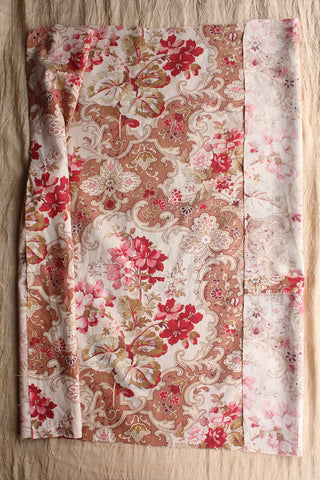 Panel of Antique French Printed Cotton With Seams - Geranium - Panel 2