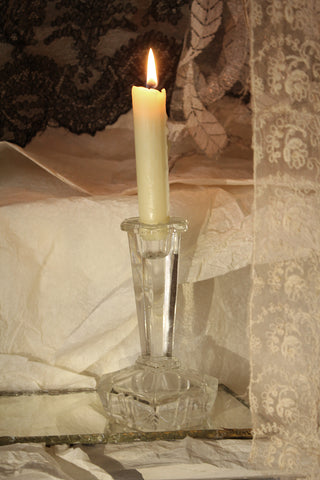 Vanity Glass Candlestick & Candle