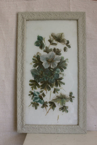 An Old And Very Beautiful Edwardian Floral Painting on Glass - Floral 2