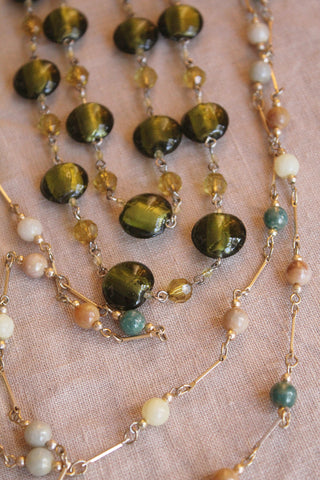 Complete Necklaces - Green and Gold