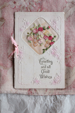 Old Greetings Card - Flowers Sweet to Thee