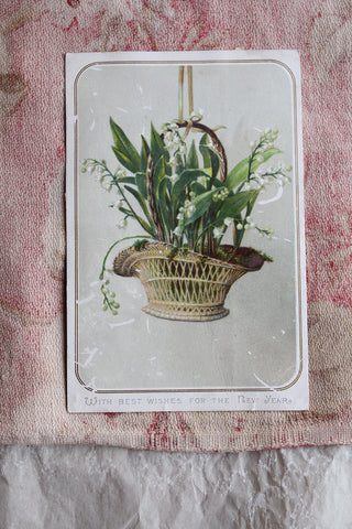 Old Greetings Card - Lily of the Valley
