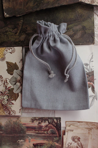 Linen Gift/Keepsake Bag - French Grey