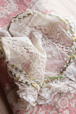 Old French Lace and Ribbon Panel