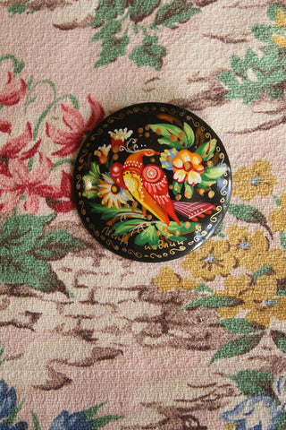 Hand Painted Wooden Brooch