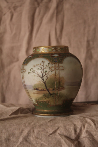 Hand Painted Vintage Japanese Porcelain Vase