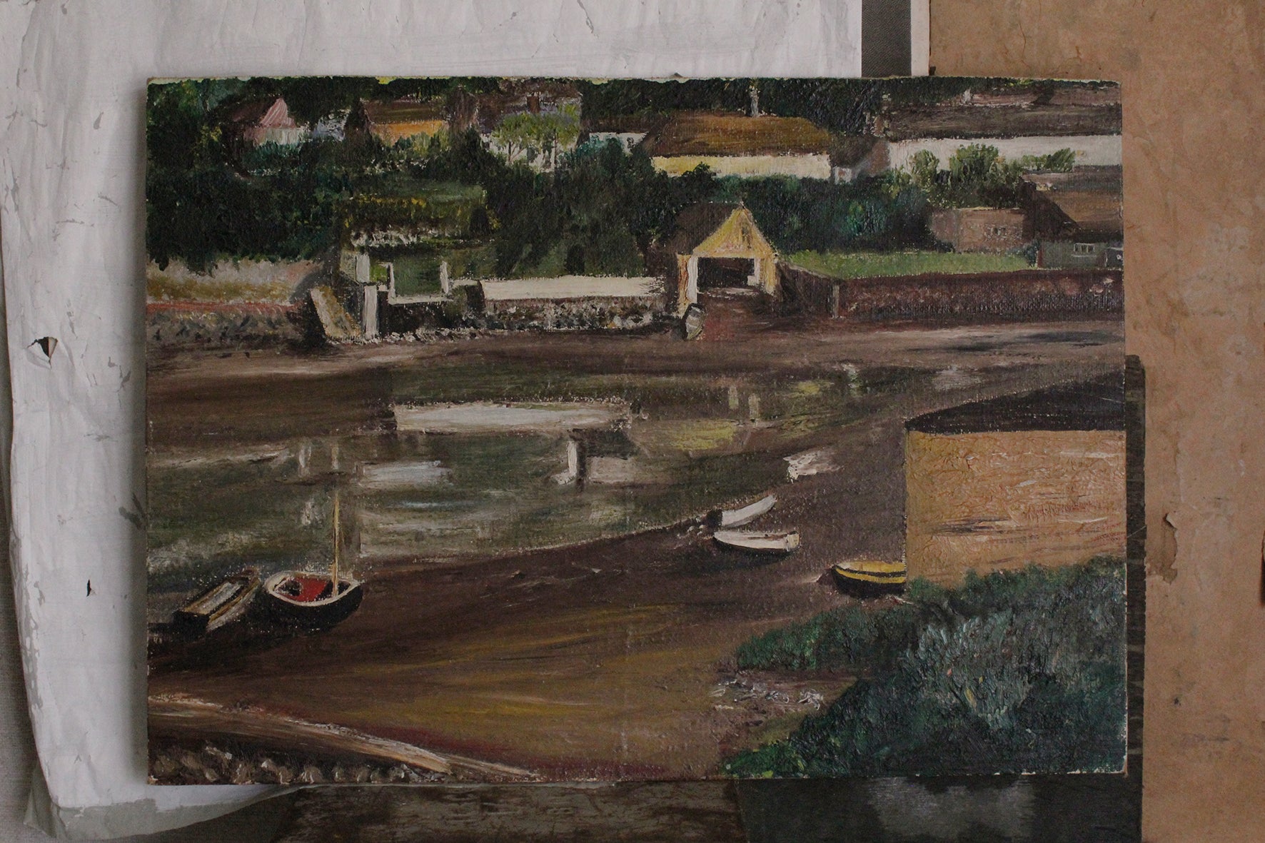 Vintage Thirties Expressional Oil - The Sleeping Harbour