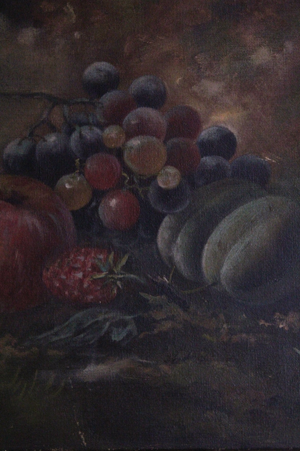 Old Antique Oil Painting on Stretched Canvas -  Autumn Tones