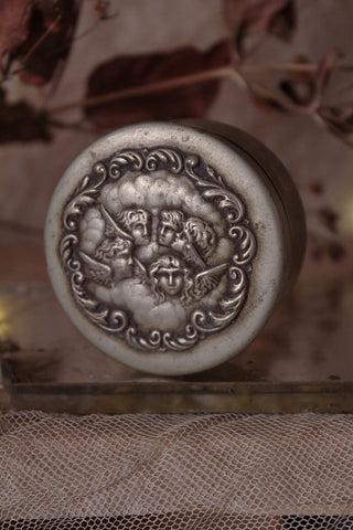 Old Large Pill Box - Heads of Angels