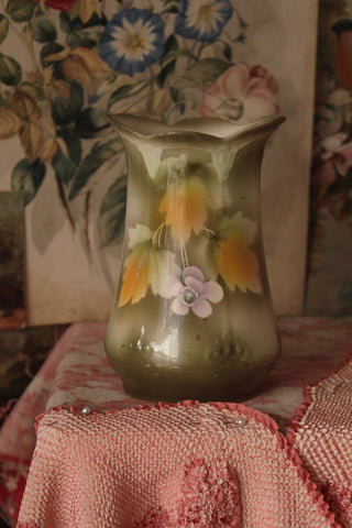 Old Art Nouveau Stenciled Glaze Vase