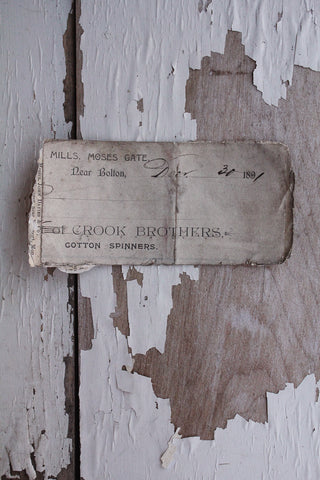 Old Cotton Spinners Receipt