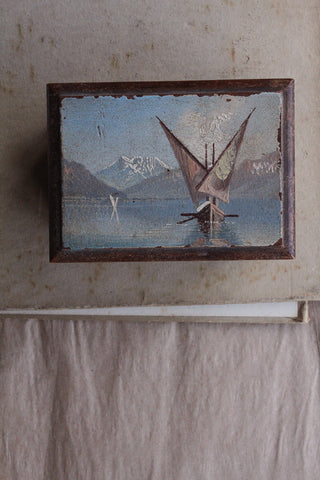 Sweet Vintage Hand Painted Japanese Wooden Box
