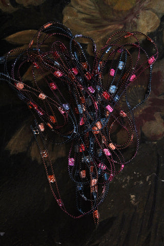 Gorgeous Fine Thread Vintage Jewel Toned Ribbon