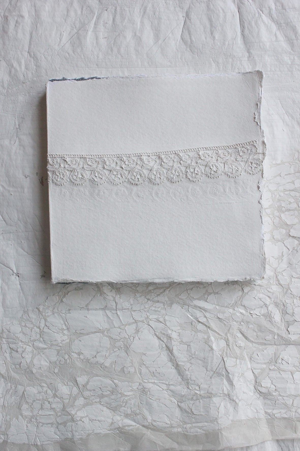 Hand Made Paper Blank Journal - Border Lace - Small