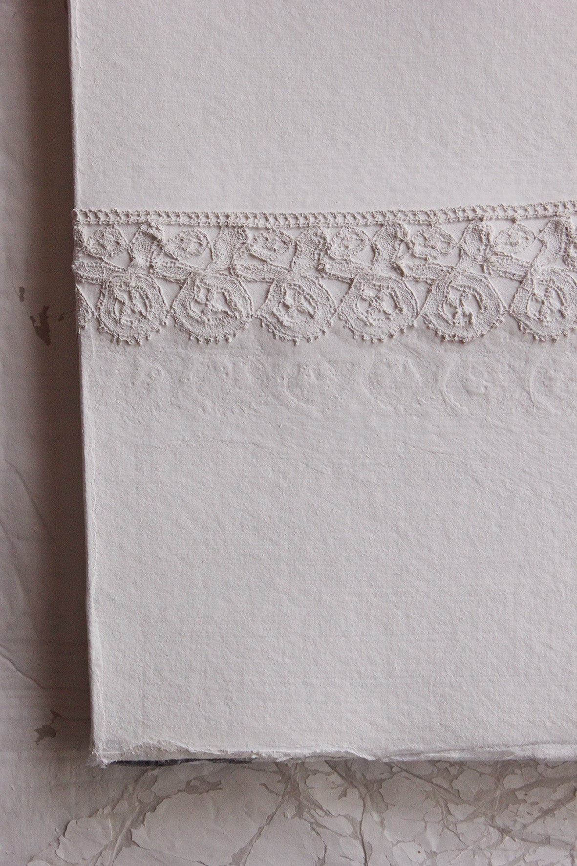 Hand Made Paper Blank Journal - Border Lace - Small