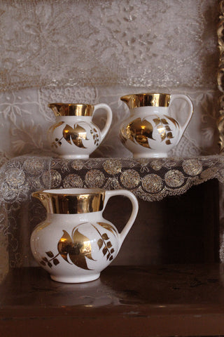 Trio of Sandland Hand Painted Cream & Milk Jugs