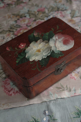 Vintage Wooden Hand Painted Keepsake Box