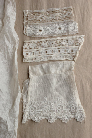 A Collection of Delicate Antique Lace & Silk Samples