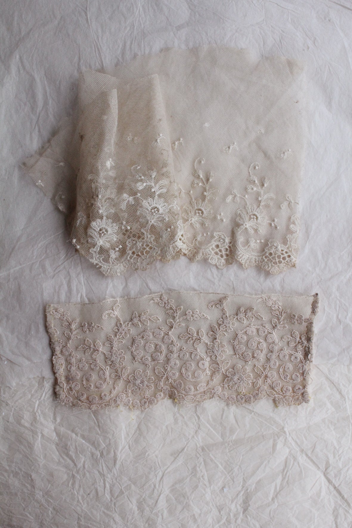 Collection of Antique Lace Samples - B2
