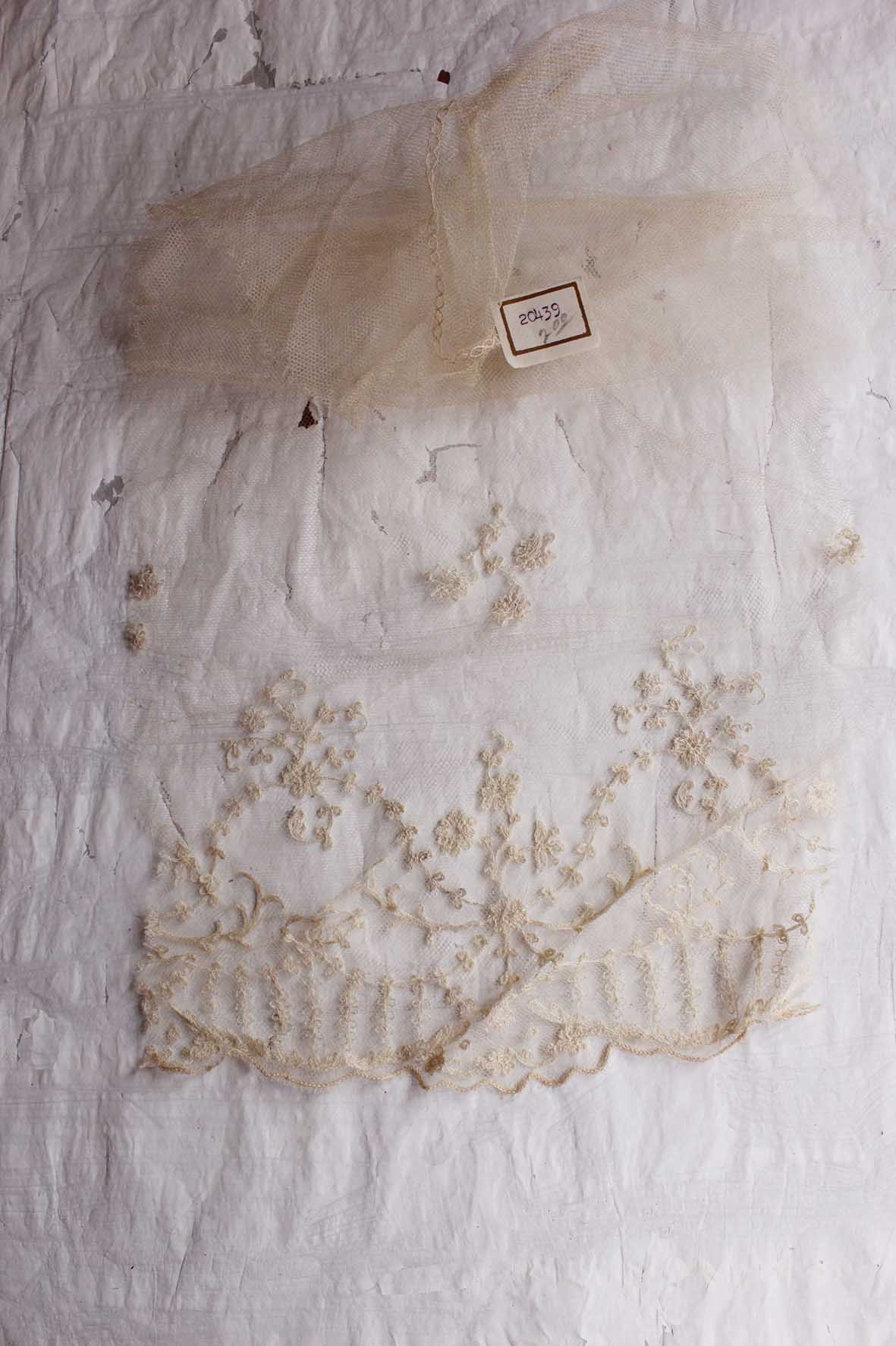 Old Shop Sample of Antique Fine Bridal Lace With Original Label