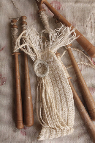 Lace Making Bobbins and Sampler