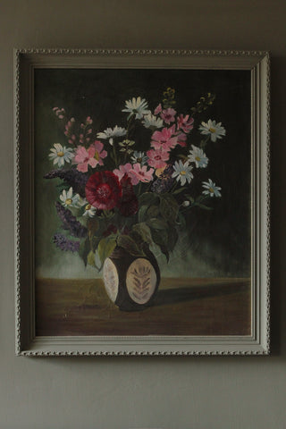A Beautiful Floral Vintage Still Life Painting on Canvas