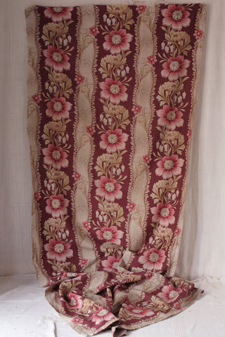 Old French Art Nouveau Printed Cotton Panel - the secret garden