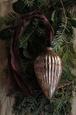 Beautiful Large Glass Pinecone - Copper Gold & Silk