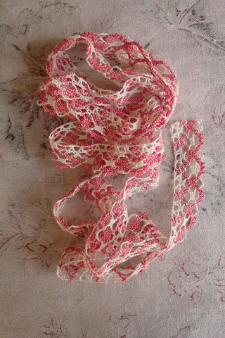 Vintage Machine Cotton and Silk Bobbin Lace