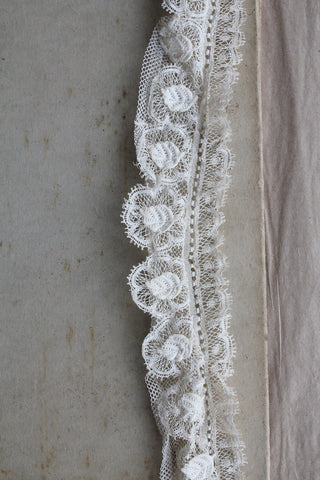 Reclaimed Lace Collar Panel with Broderie Leaves