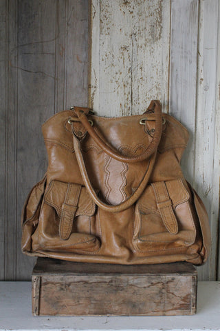 Vintage Beautifully Worn Leather Bag