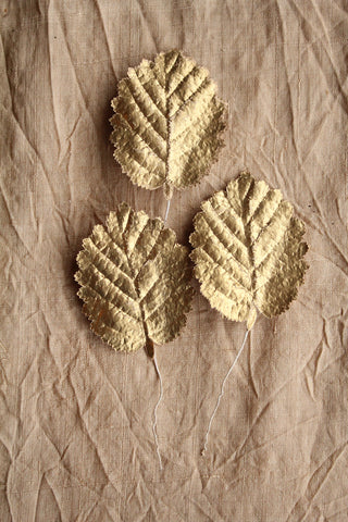 Vintage French Greetings Appliques - Gold Leaves