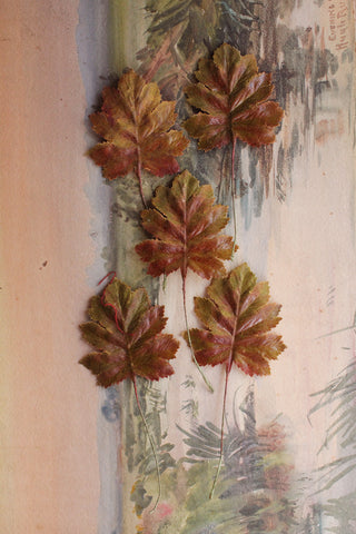 Old Waxed Paper Millinery Leaves - Set 1